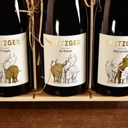Metzger Pinot Tauren – Wein Etikett Illustration