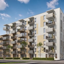 3D visualisierung eines Mehrfamilienhauses in der Grazer City