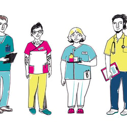 Illustrationen für Imagefilm Pflegewirtschaft Marzahn-Hellersdorf