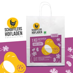 Packaging Designs für ein Produkt-Sortiment, Kartoffel-Tüte, mit Sortendifferenzierung
