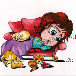 CARTOON mit Tusche und Polychromos