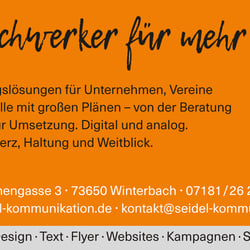 Anzeige für seidel kommunikation | Agentur für Markenführung und Unternehmenskommunikation