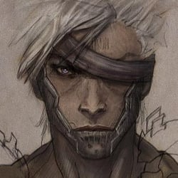 Bleistiftstudie von Raiden, grob farbig