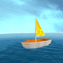 Ein Boot im Sonnenschein
