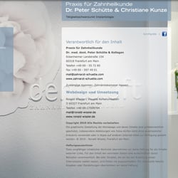 Konzeption, Gestaltung und Programmierung der Praxis-Homepage Dr. Schütte, Zahnarzt in Frankfurt am Main