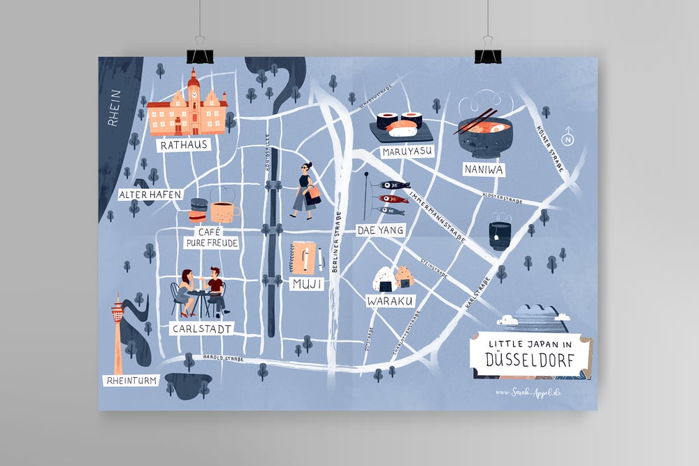 Düsseldorf Karte Mock up