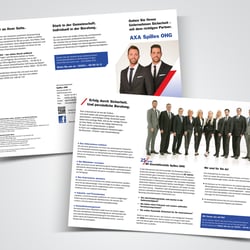 6-Seitiger Wickelfalz-Flyer AXA-Geschäftsstelle