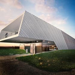 Sonnenuntergang Architektur Visualisierung fotoreal BLICK 3D – Architektur propeller z – Weingut Preisinger – photoreal sunset