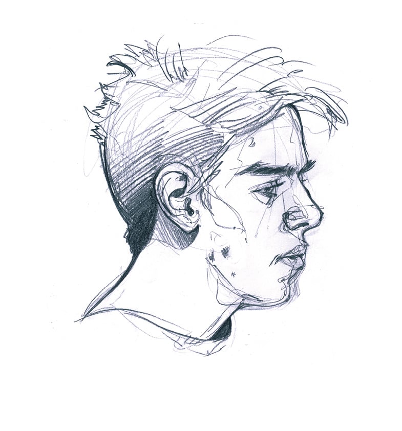 Portraitstudie. Bleistift auf Papier