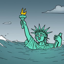 Karikatur zur Verschuldung der USA (Deutsche Welle)