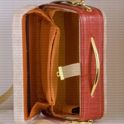 Radiohandtasche Akkord U61 beige-rot offen