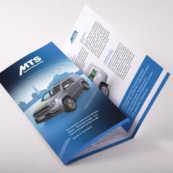 Visual Unlimited MTS Systemtechnik Infoflyer Messfahrzeug