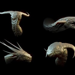 dragon heads – highpoly sculpts (ZBrush)