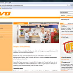 Energieversorgung Oberhausen – Internetportal (Konzeption und Gestaltung)