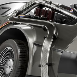 Delorean 3D Closeup Rendering