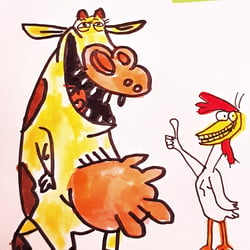 SKETCHTEMBER 21 – NR.15 –THEMA:CHICKEN AND COW