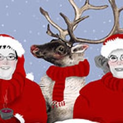 Illustration für eine Weihnachtskarte, (Technik: Vektorgrafik, Collage)