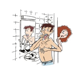 Mundhygiene und Sex – Editorielle Illustration