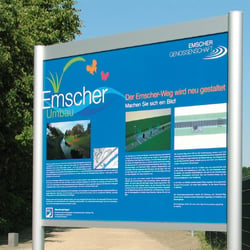 Emscher-Umbau, Info-Tafel, Emschergenossenschaft