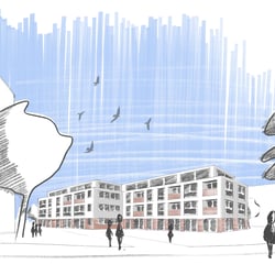 Kita und Wohnen, Illustration für einen Projektentwickler, Wettbewerbsbeitrag