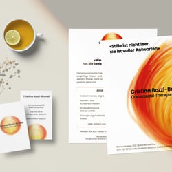 Logodesign, Geschäftsausstattung und Webseite für Craniosacral-Therapie Cristina Bozzi-Brunel