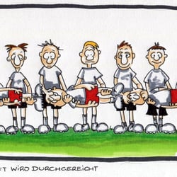 die Mannschaft wird durchgereicht