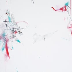 Stillstand, acrylics, gloss paint, charcoal and newspaper on canvas, 60 × 80 cm
