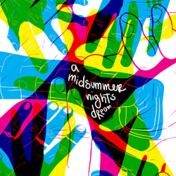 teilweise transparentes poster zum bewerben von shakespeares „a midsummer nights dream“