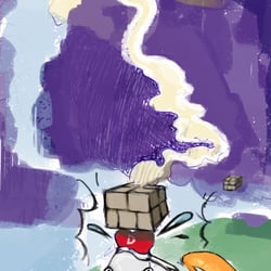 donald jumping on a block