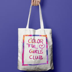 Print Design – Colourful Girls Club – Tote Mockup