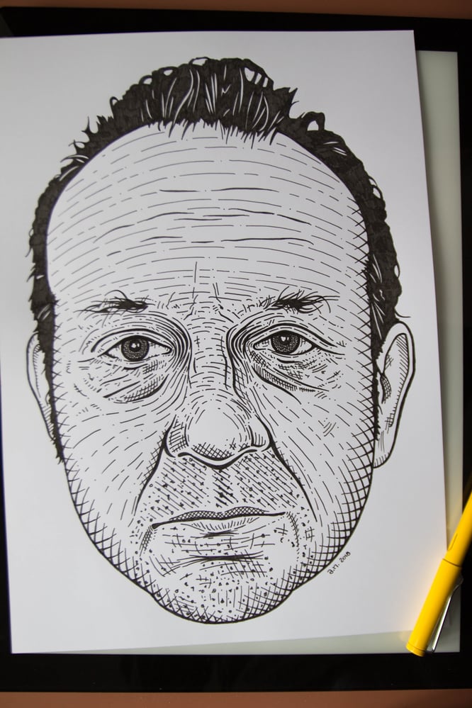 David Yow – Step 3 (ink on carton, 30 × 42 cm)