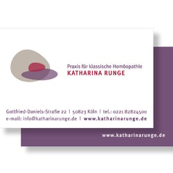 Praxis für klassische Homöopathie – K. Runge | Corporate Design | Visitenkarte
