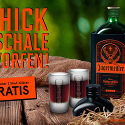 Jägermeister, zu Ostern schick in Schale geworfen.