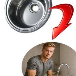 Design Rundspüle Edelstahl 48 cm für Küchenarbeitsplatten