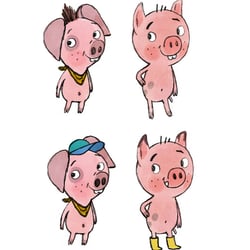Characters sketches for the book „Bis bald im Wald!“