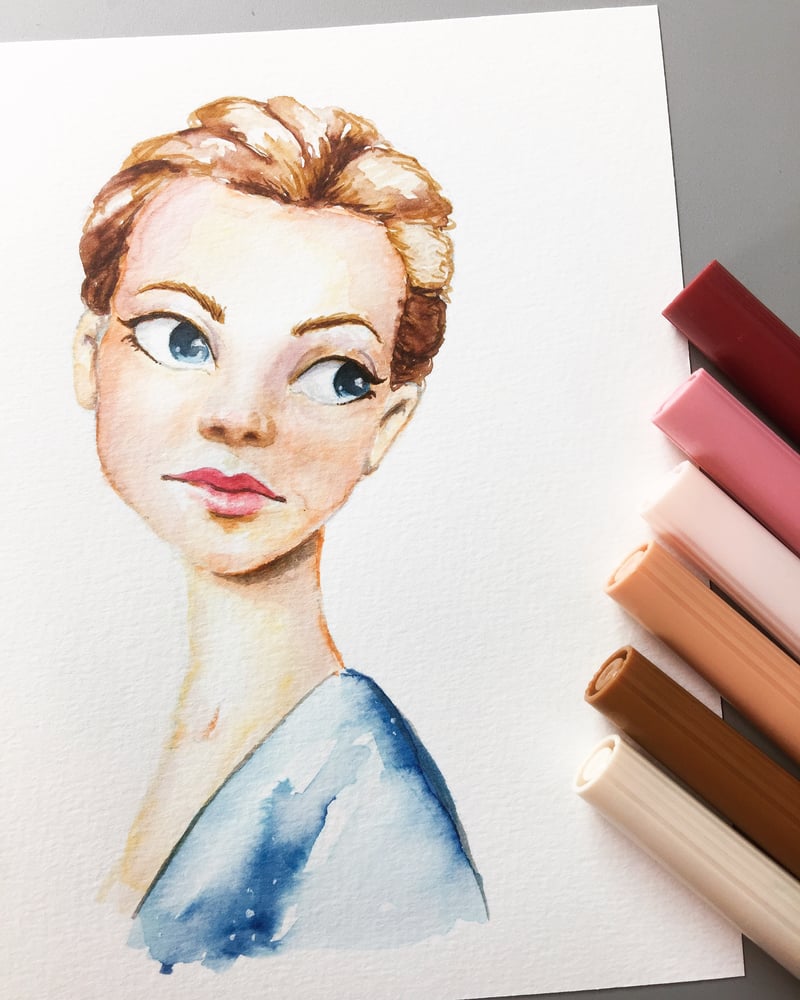 Portrait mit Brushpens