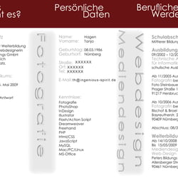 Bewerbungsflyer hinten