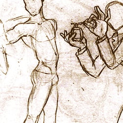 Illustration Rötel auf Papier