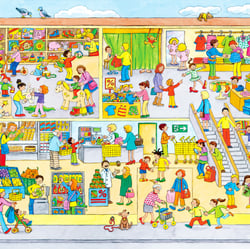 Wimmelbild Einkaufen