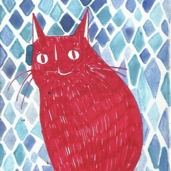 red&blau, watercolor and ink on paper