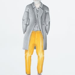 Modeillustration Gelbe Cordhose