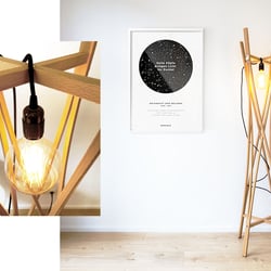 Leuchte und Poster