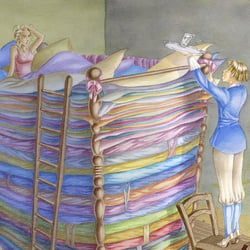 Prinzessin auf der Erbse, Seite 8 | Bilderbuchillustration | Aquarell