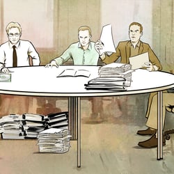 Steuerfahnder – Thema: Atze Brauner, ARD Magazin Kontraste, Illustration: Heidi Kull